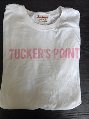 Men’s Red Jacket White Tee with Pink 'TUCKER'S POINT' Golf